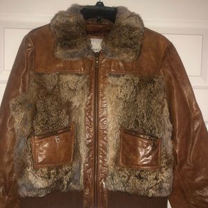 Wilson’s Leather Bomber Jacket w/rabbit fur